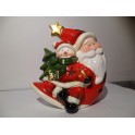 Portavelas cerámica Tealigth Papa Noel